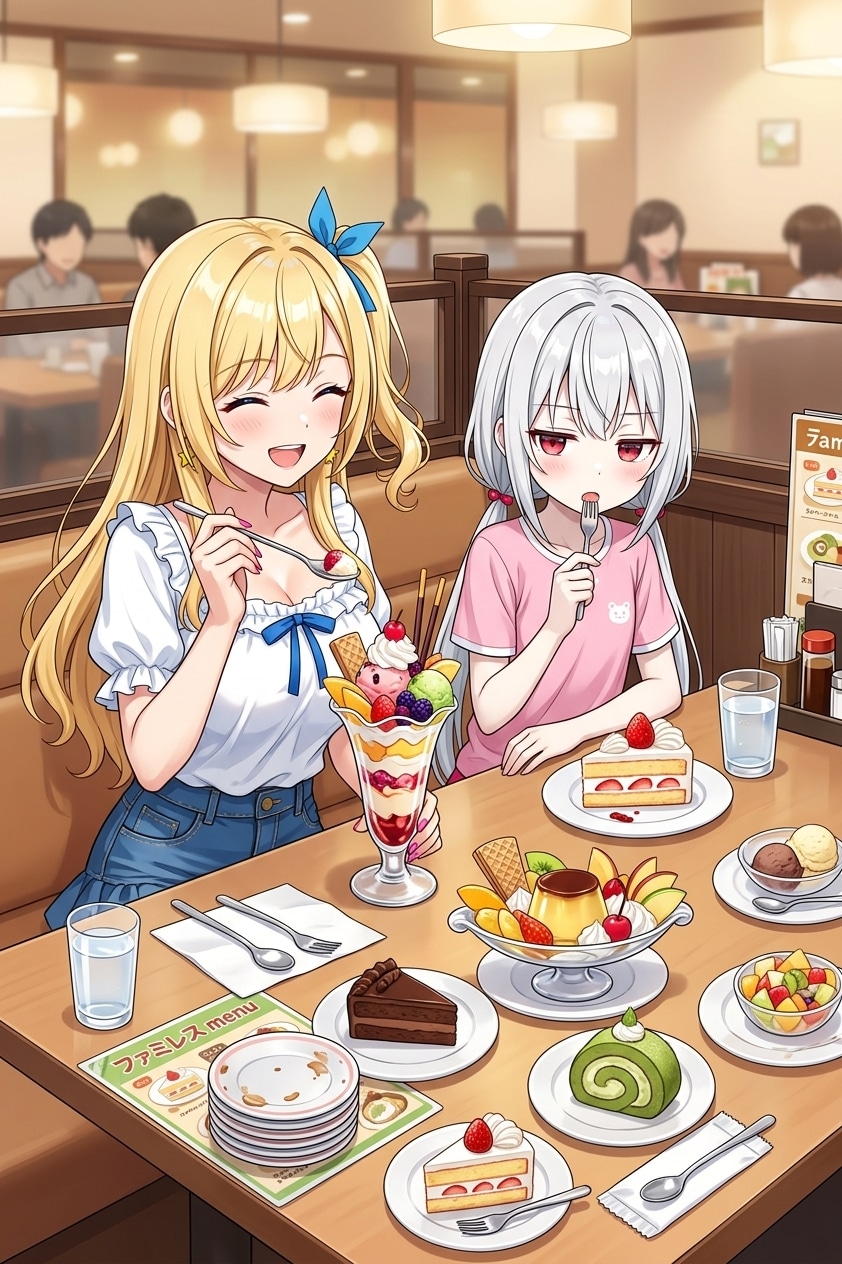 ギルティスイーツ爆喰い姉妹 | の人気AIイラスト・グラビア