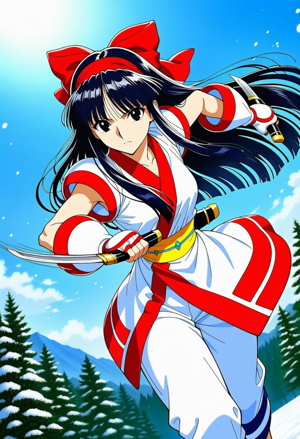 大自然のアイヌコスプレ黒髪人妻