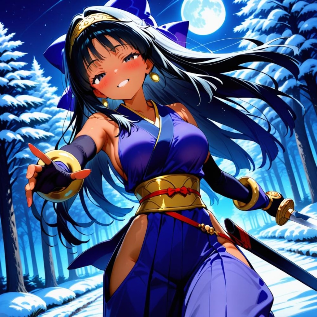 大自然のアイヌコスプレ黒髪人妻