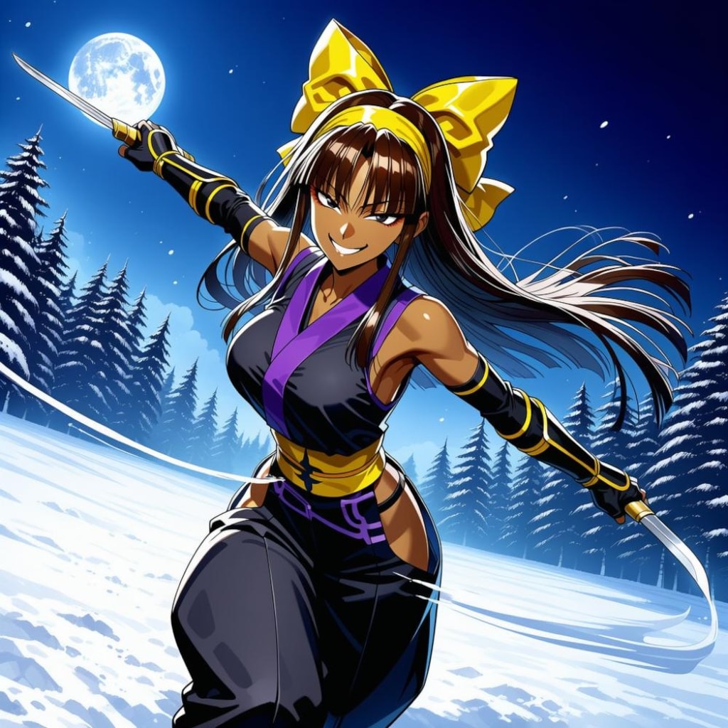 大自然のアイヌコスプレ黒髪人妻