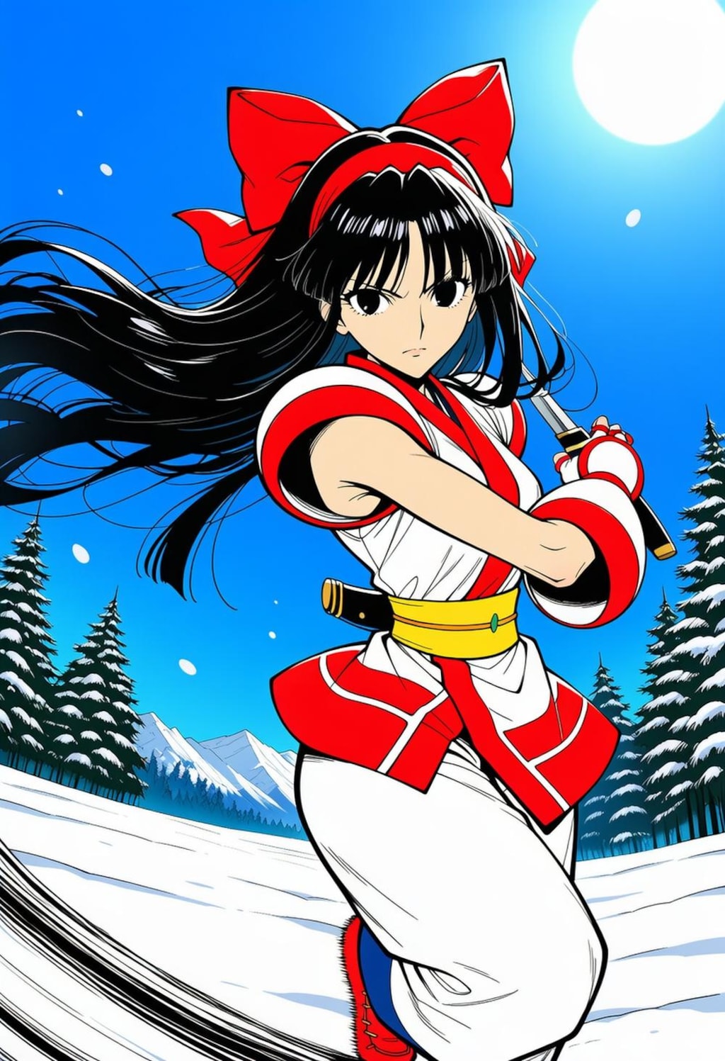 大自然のアイヌコスプレ黒髪人妻