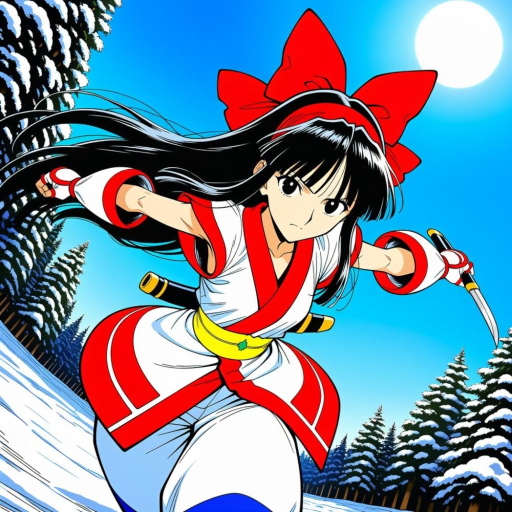 大自然のアイヌコスプレ黒髪人妻