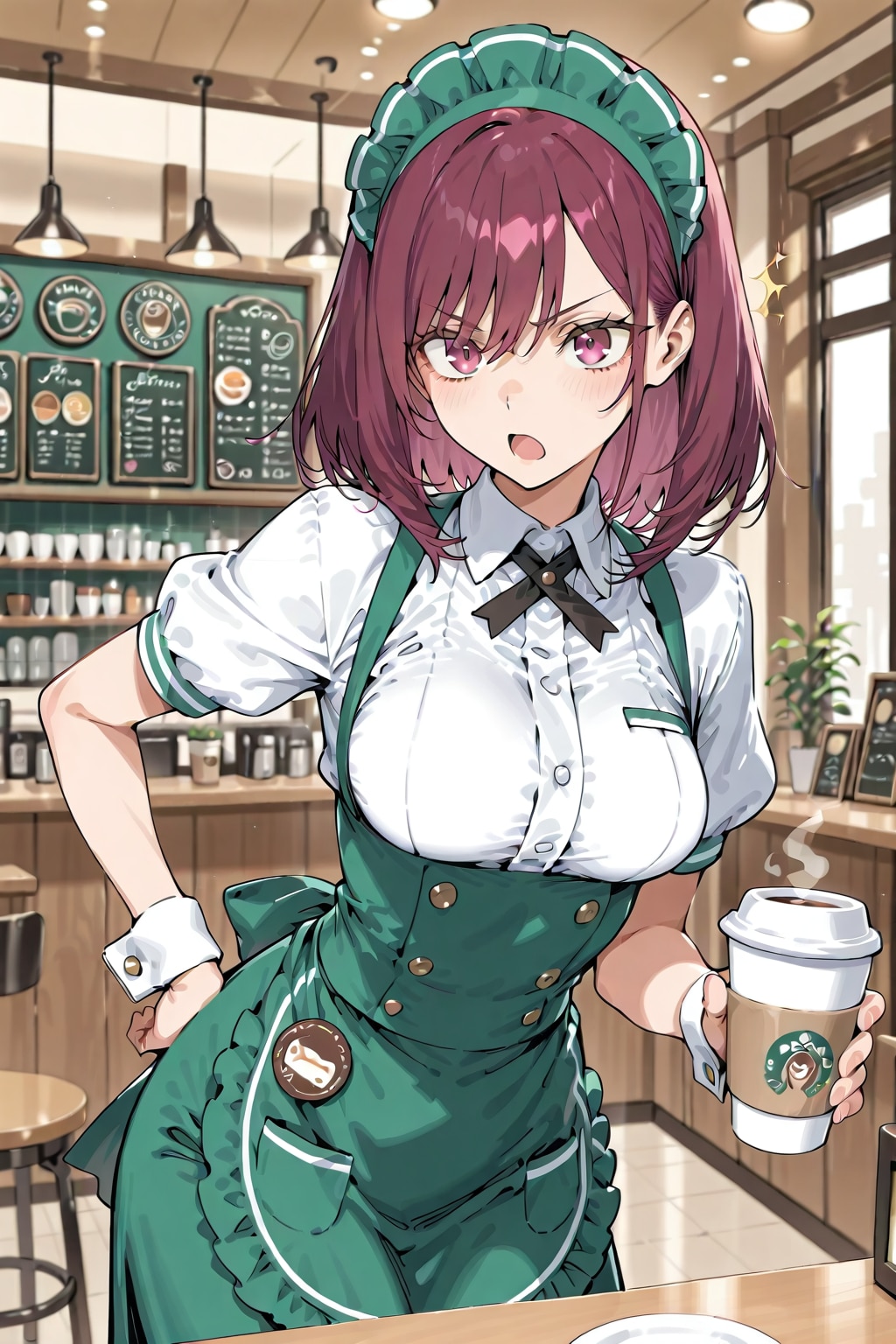 緑のウェイトレス衣装