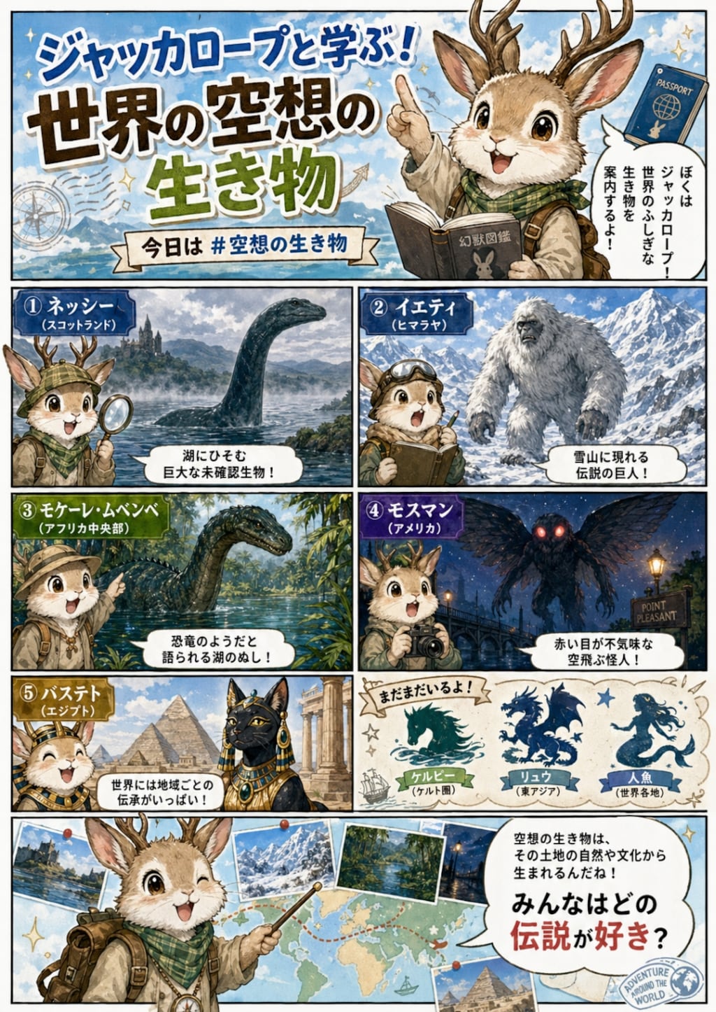 ジャッカロープと学ぶ！世界の空想の生き物