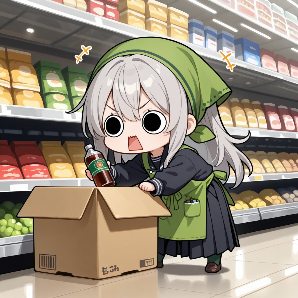 スーパーちちぷいで品出し業務中のえらいこっちゃ嬢