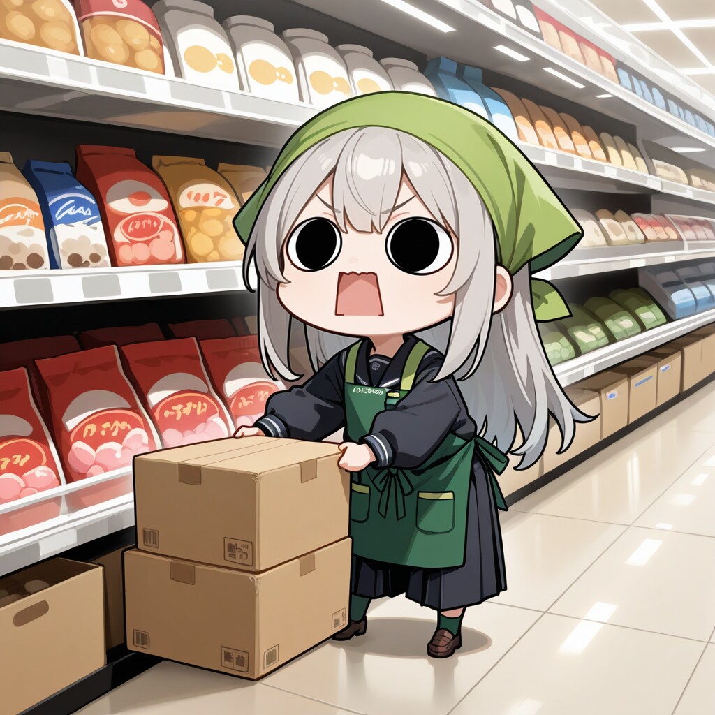 スーパーちちぷいで品出し業務中のえらいこっちゃ嬢