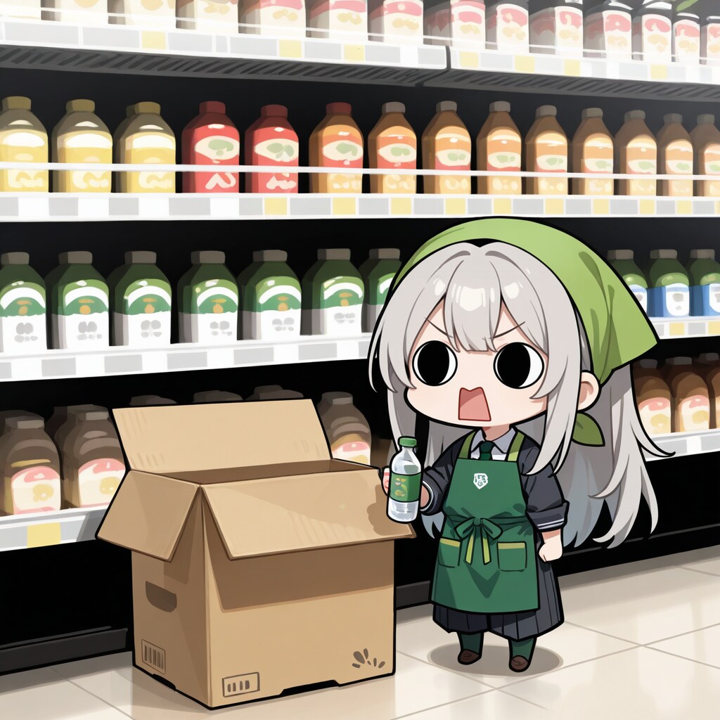 スーパーちちぷいで品出し業務中のえらいこっちゃ嬢