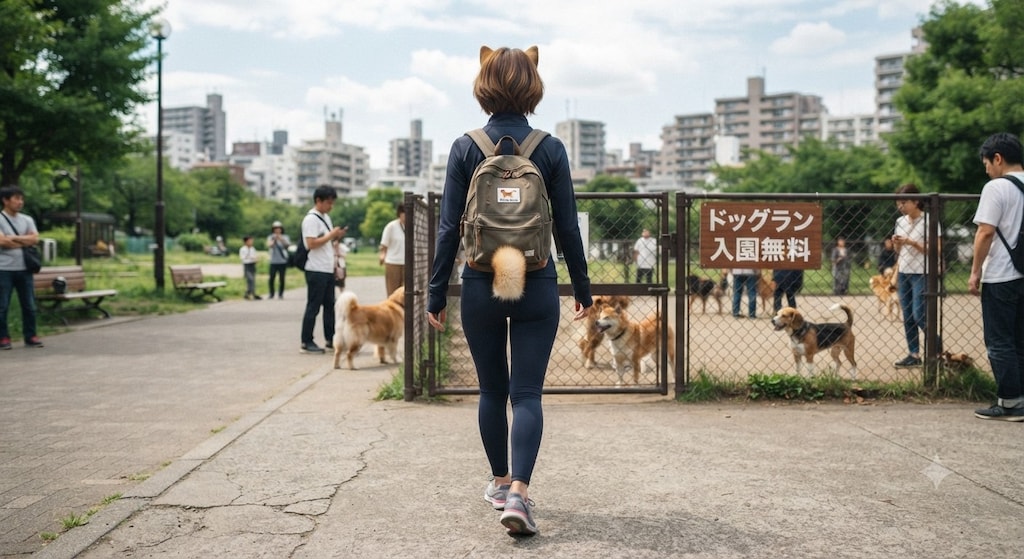 ドッグランの犬娘