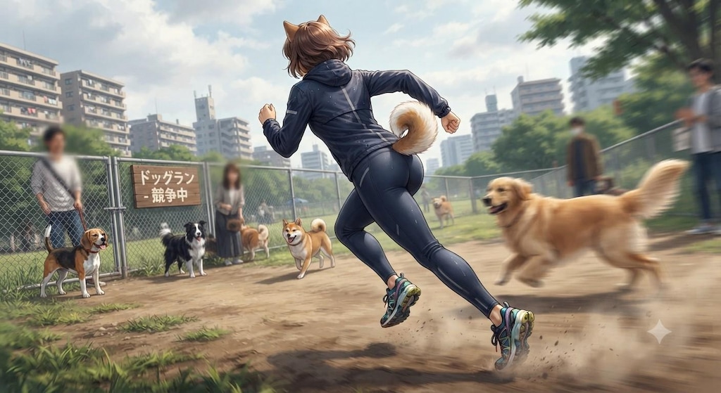 ドッグランの犬娘