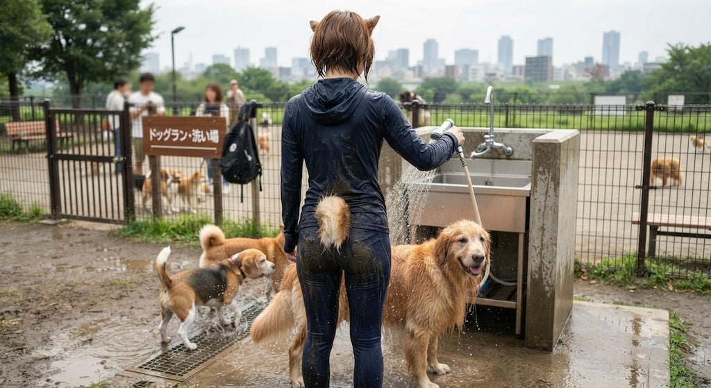 ドッグランの犬娘