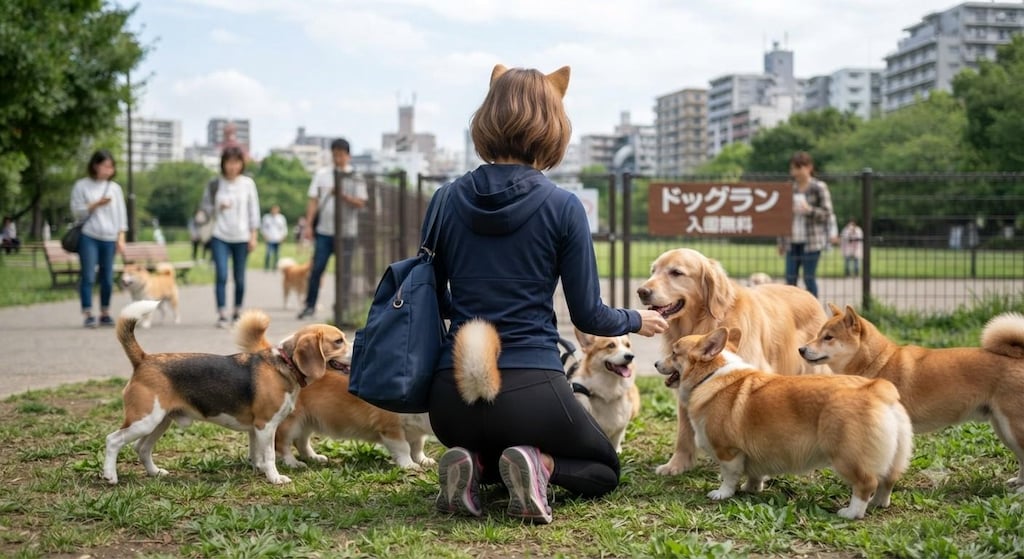 ドッグランの犬娘