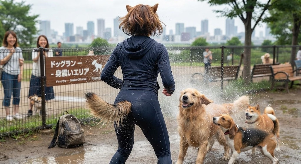 ドッグランの犬娘
