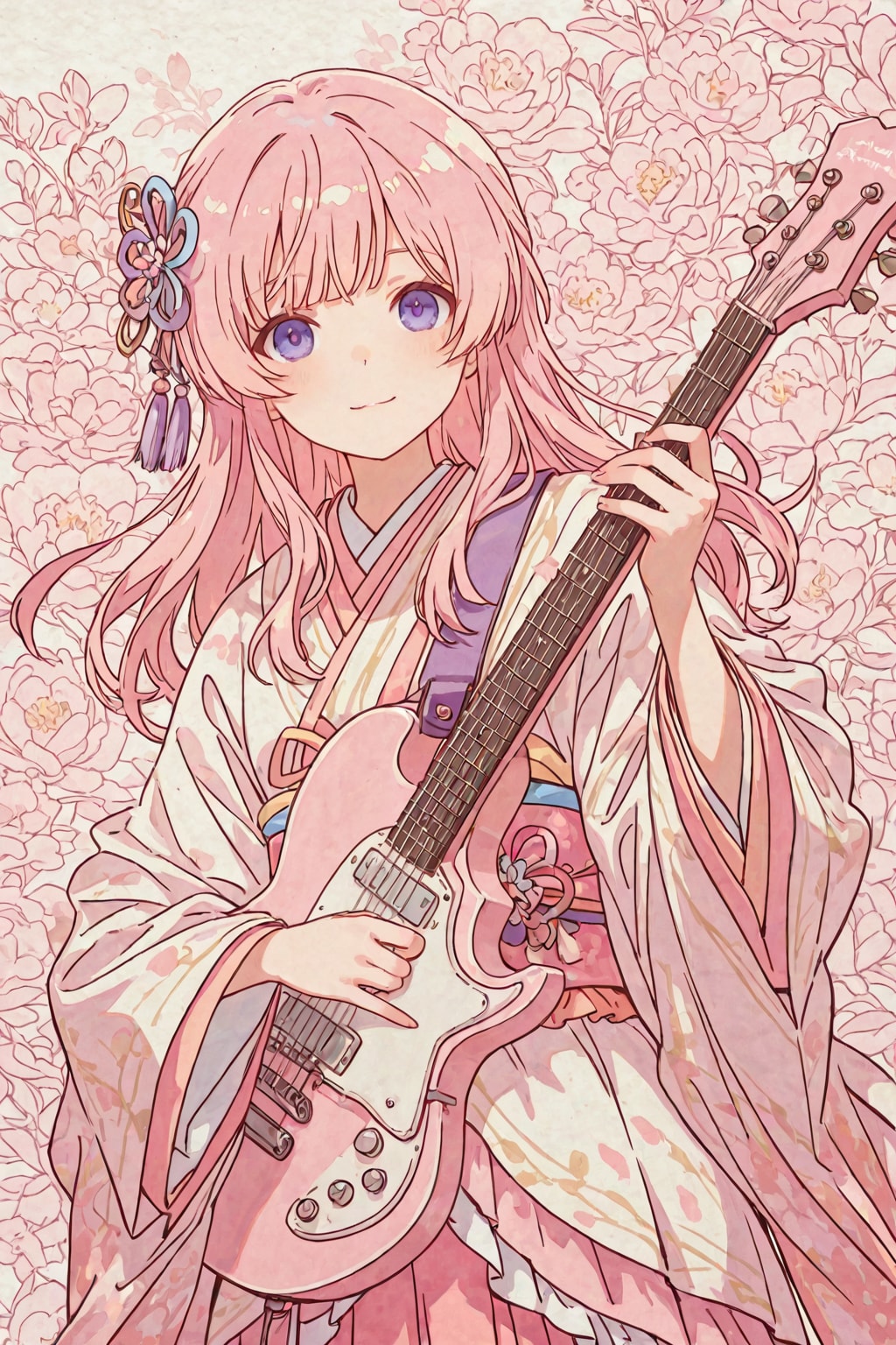 和服ギター少女
