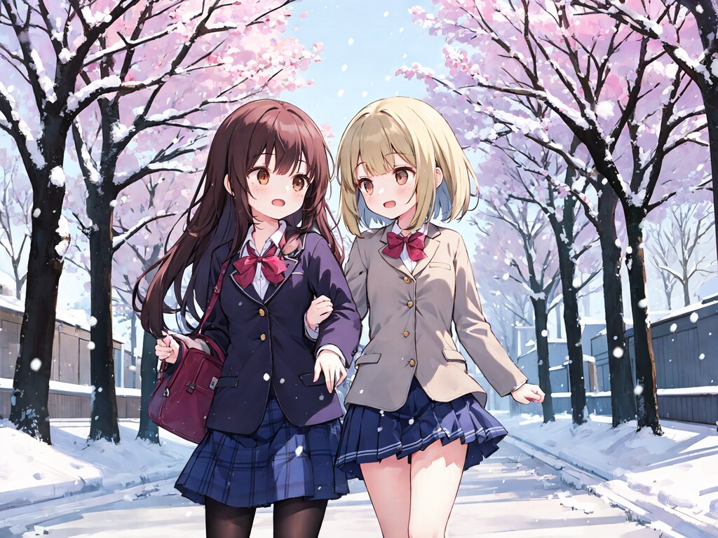 梅の花と雪