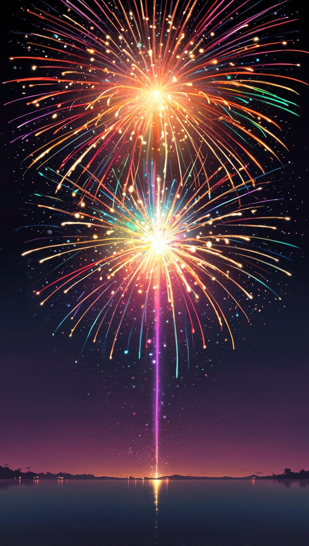 虹色の打ち上げ花火