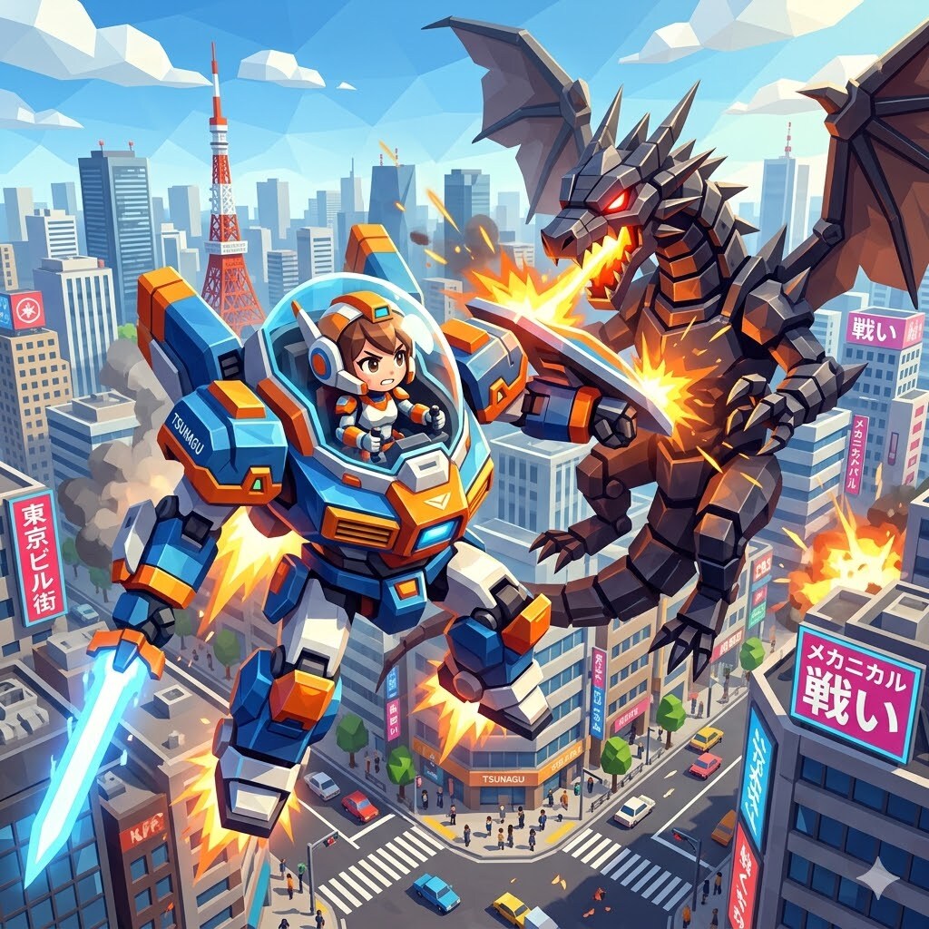 巨大ロボvsドラゴン