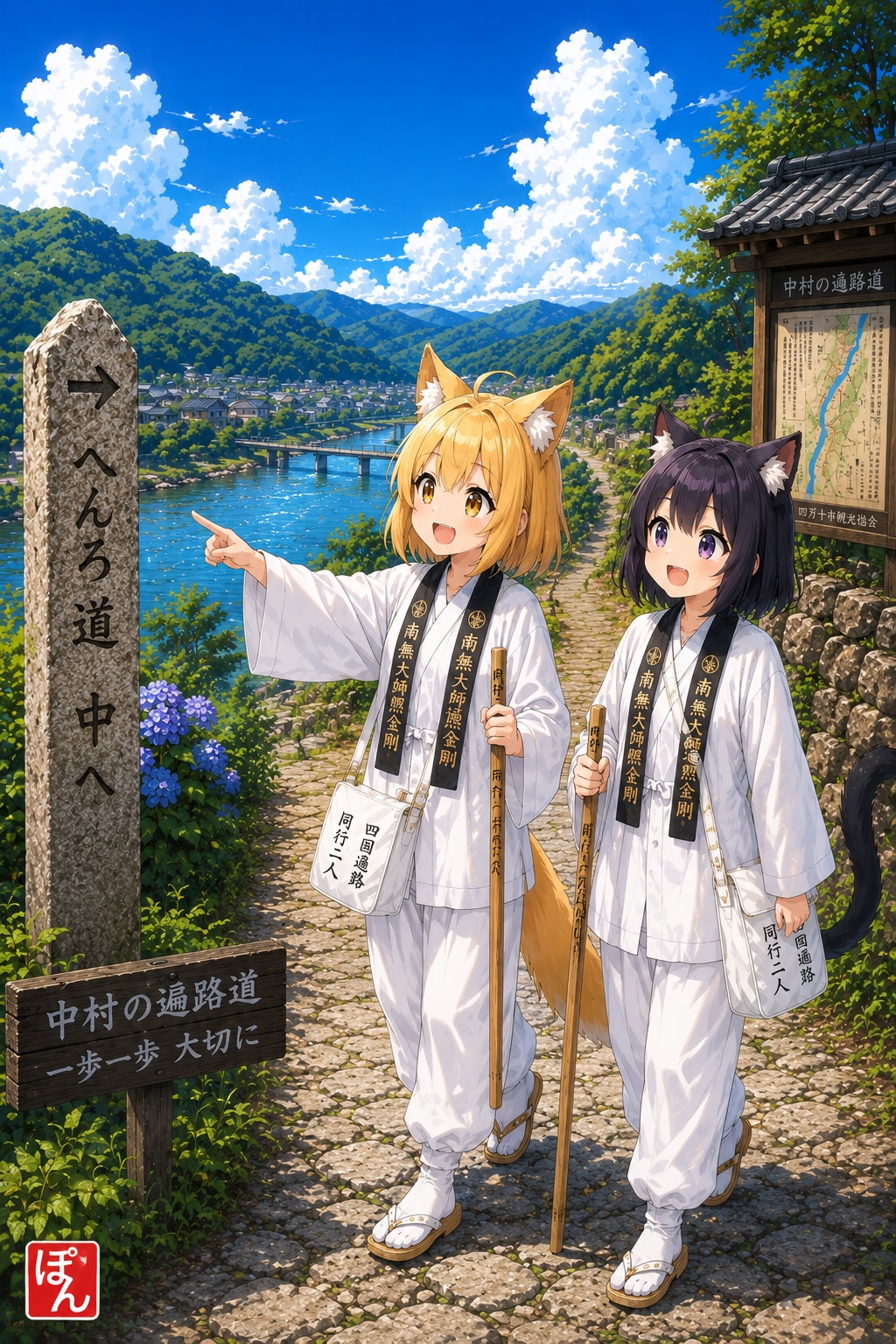 夏空の同行二人