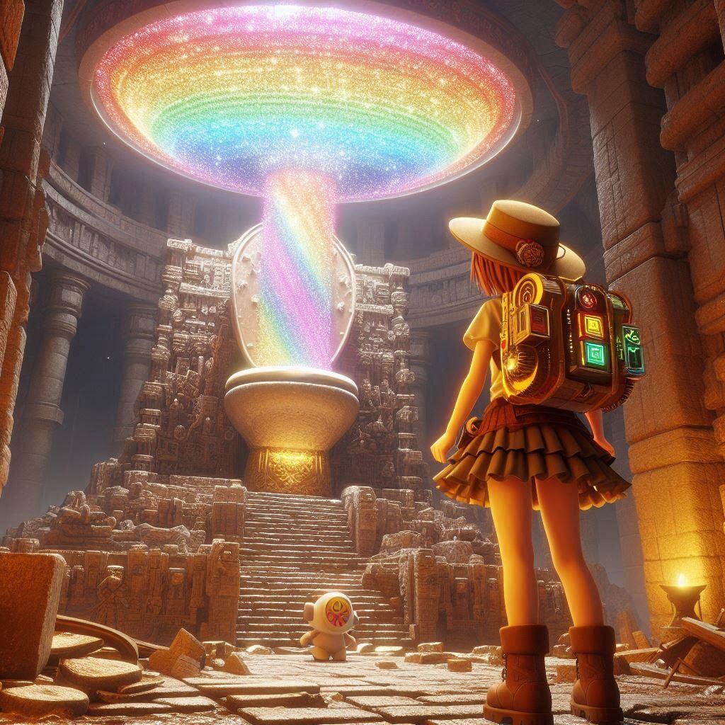 遺跡の奥で伝説のトイレを発見した