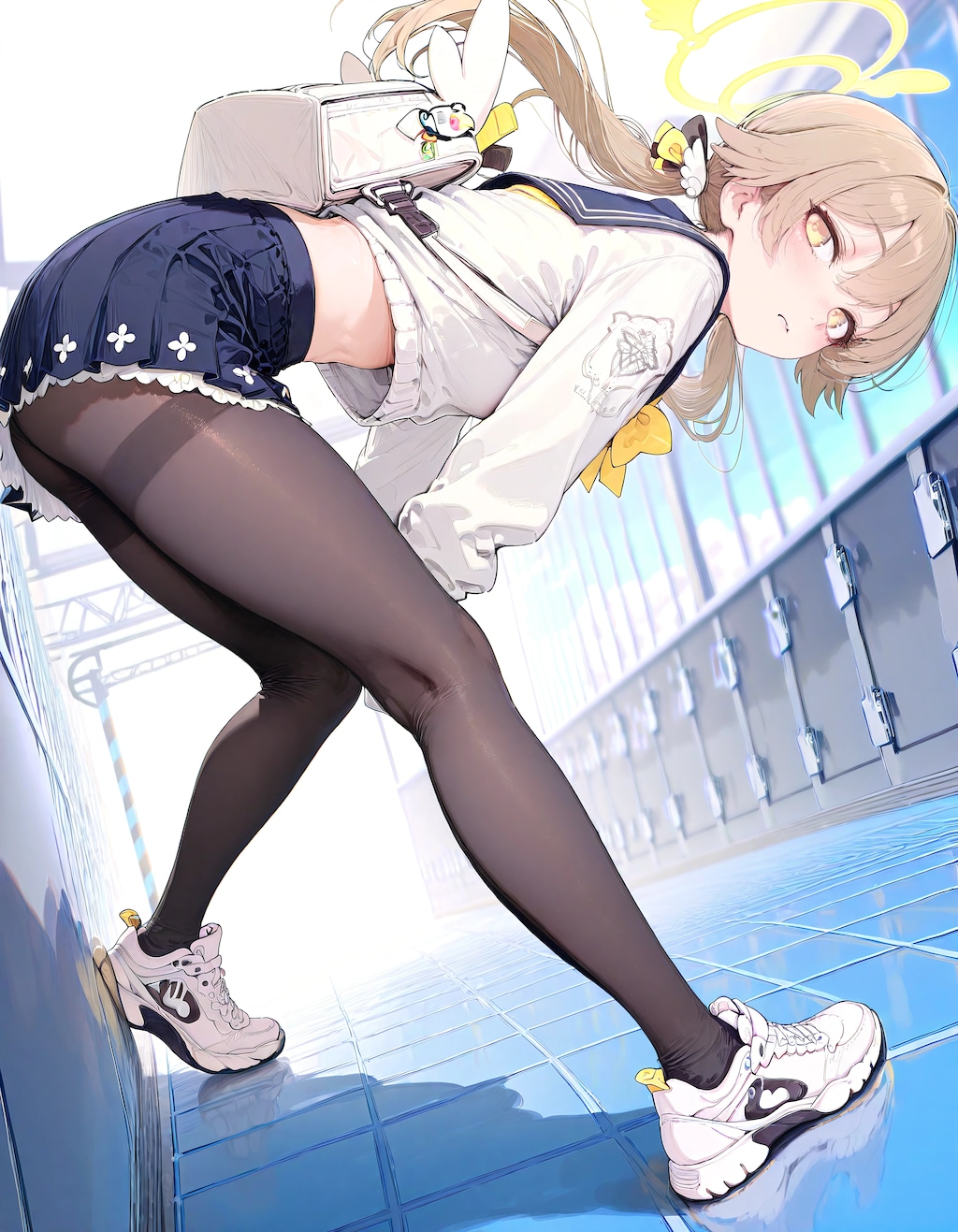 Halo and Black Pantyhose