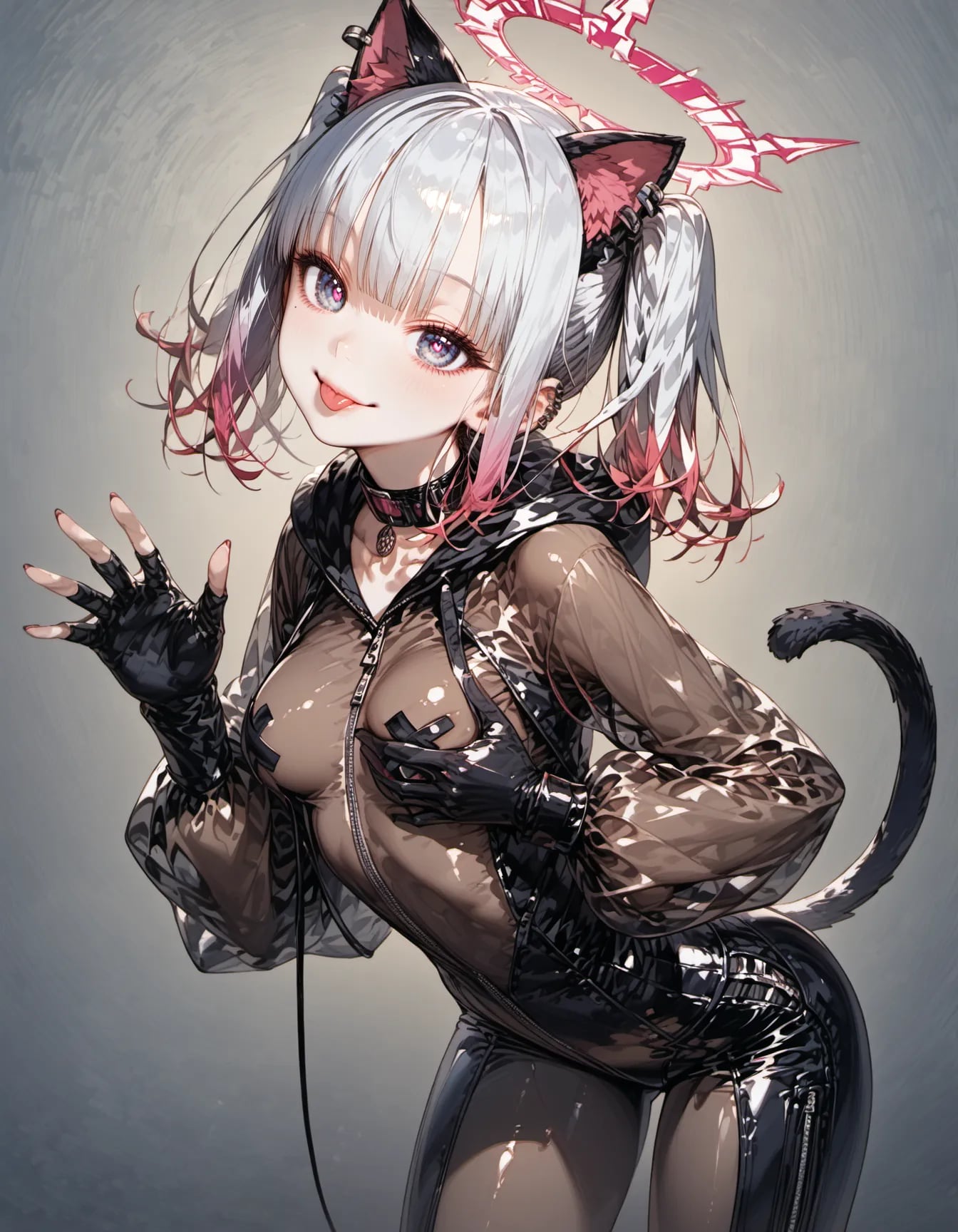 Silver Halos and Feline Smiles | の人気AIイラスト・グラビア