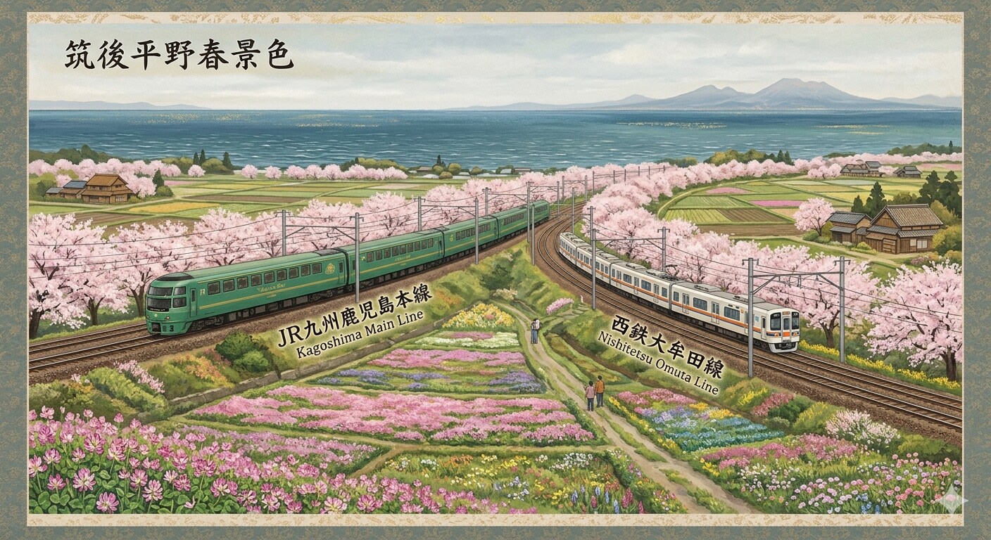 海が見える（筑紫平野春景色） | の人気AIイラスト・グラビア