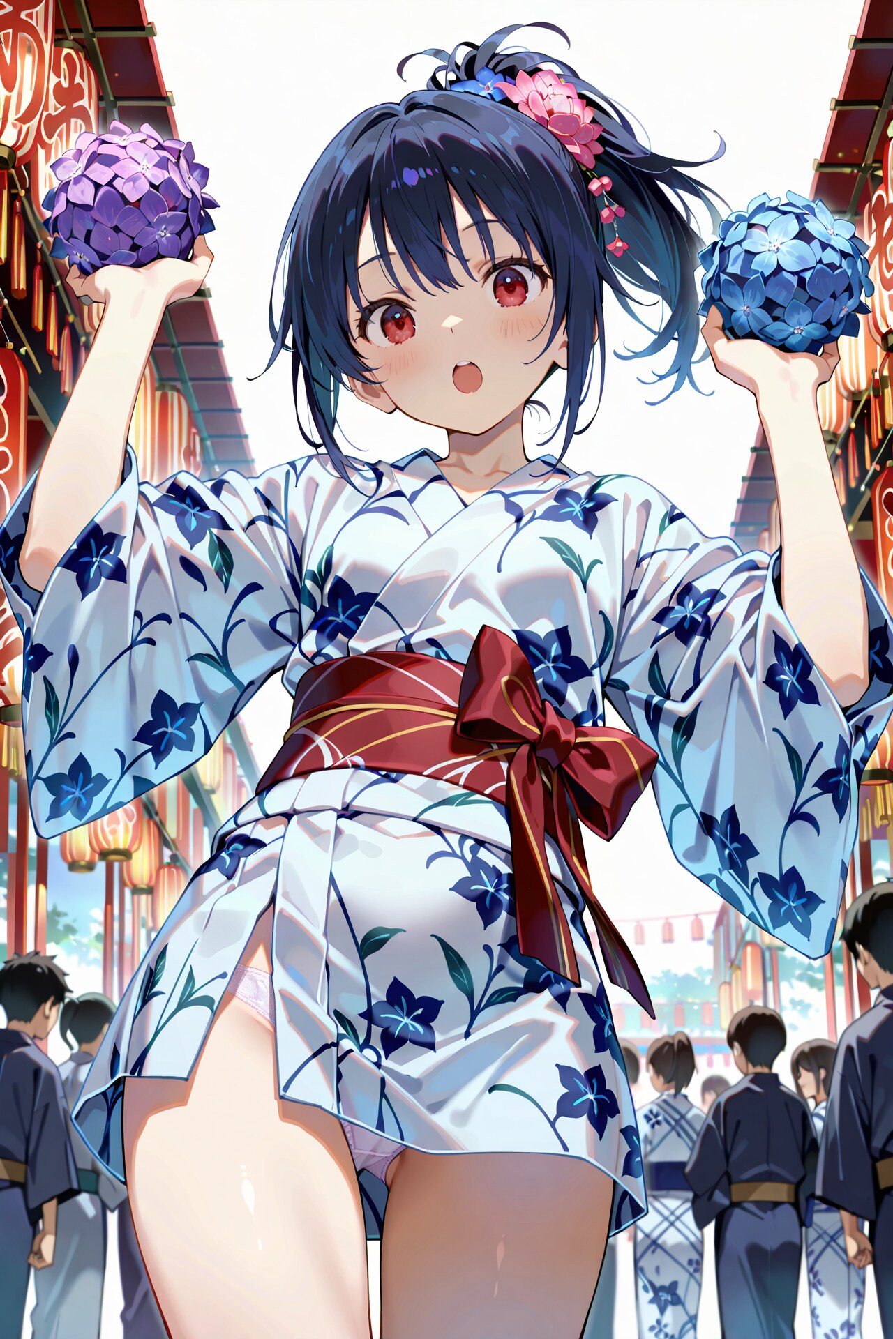 透け浴衣で夏祭り Y716
