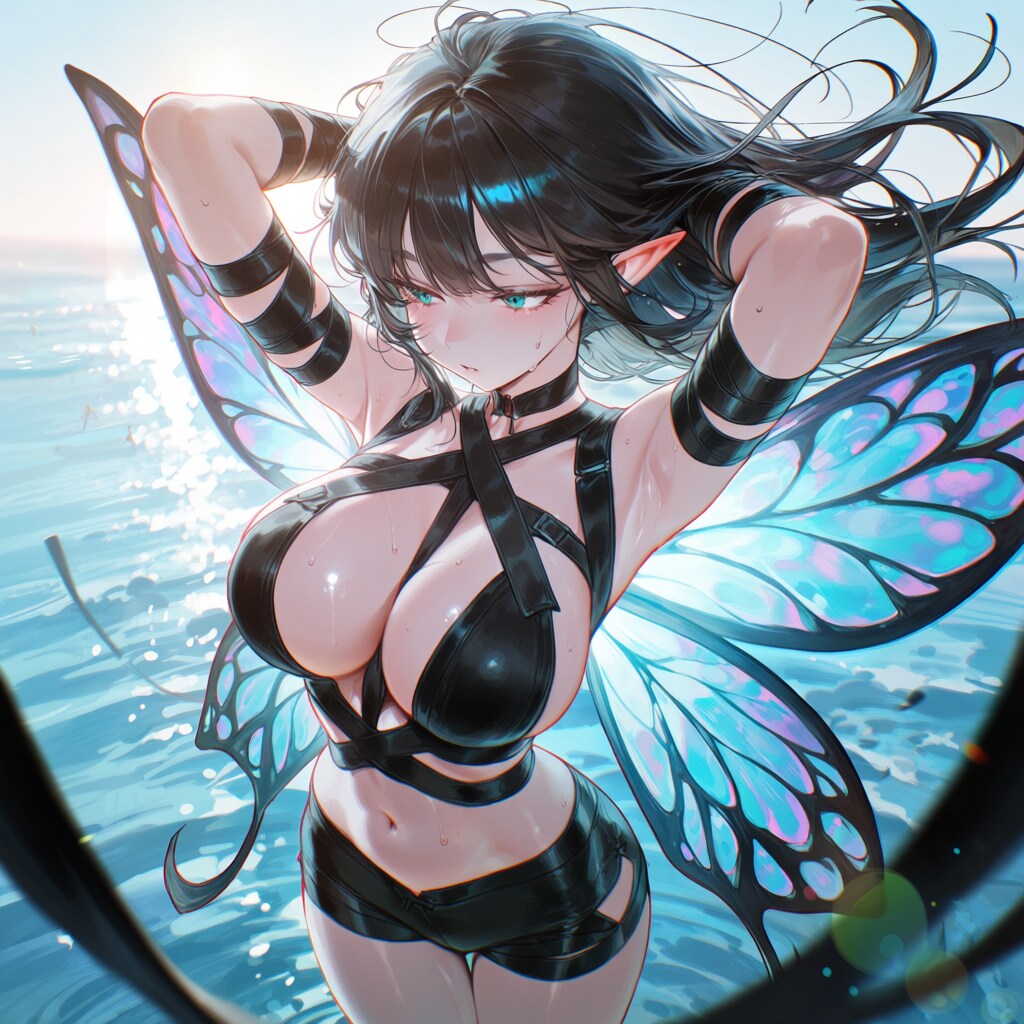 妖精も夏に生足とヘソ出し