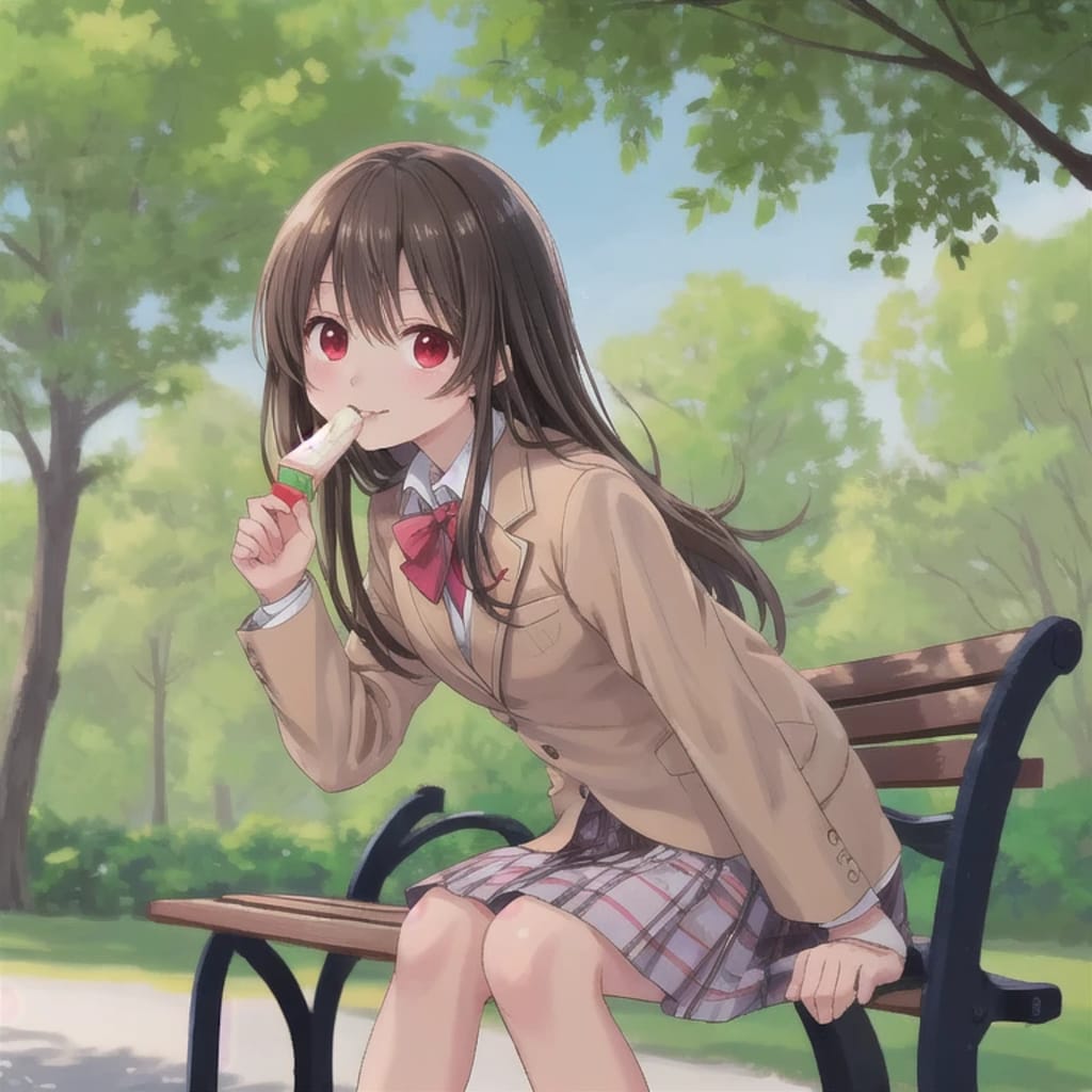 黒髪ロングでブレザーの少女６９