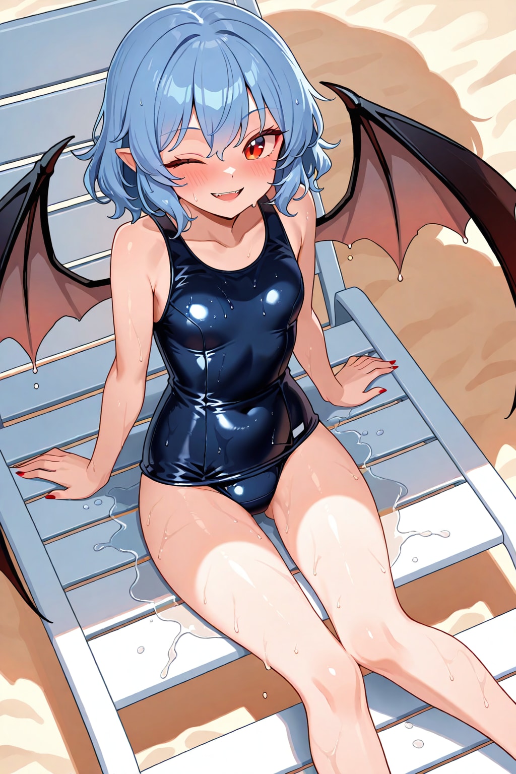 海を満喫中レミリアお嬢様