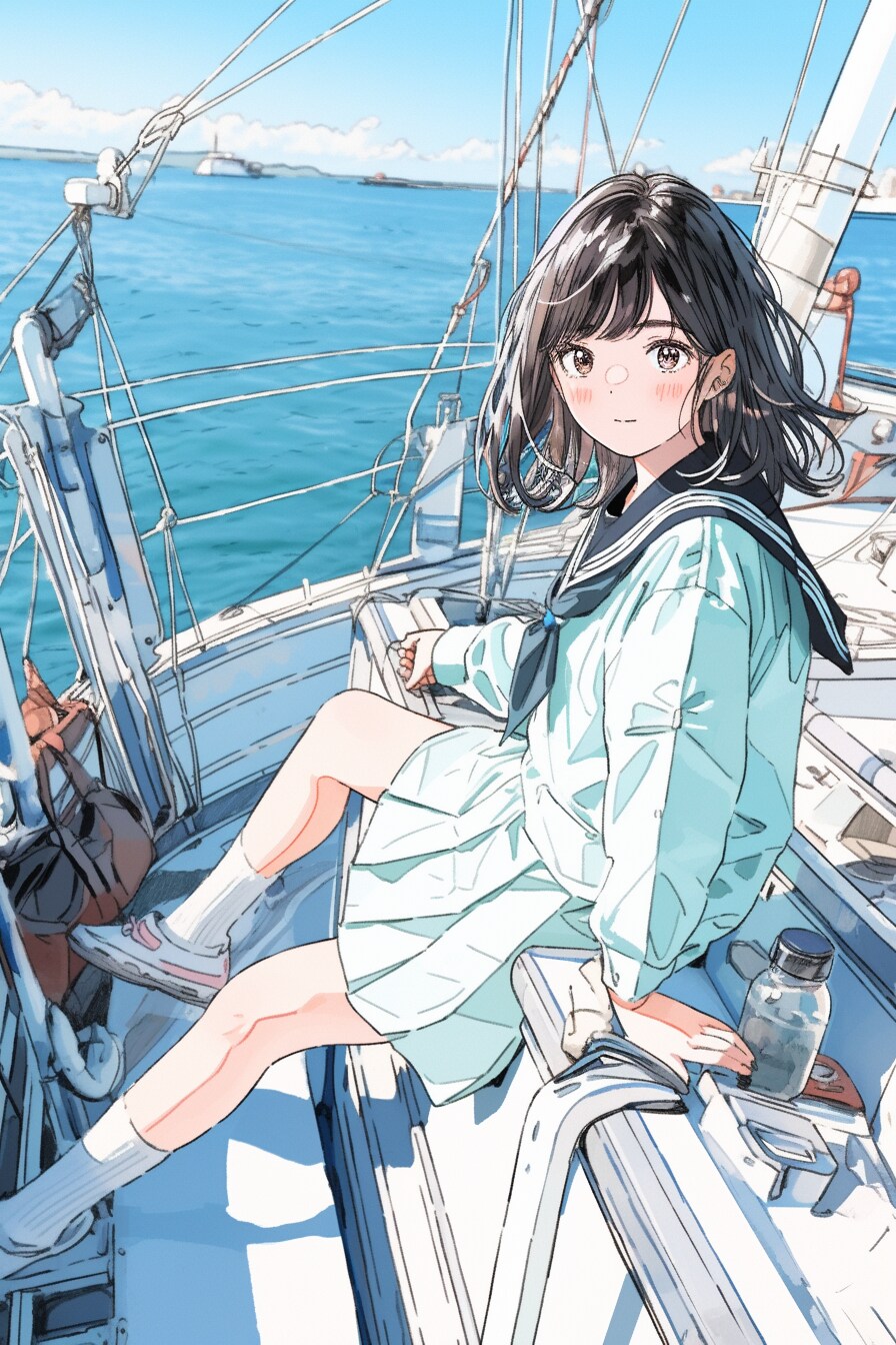 お船で冒険制服姉さん
