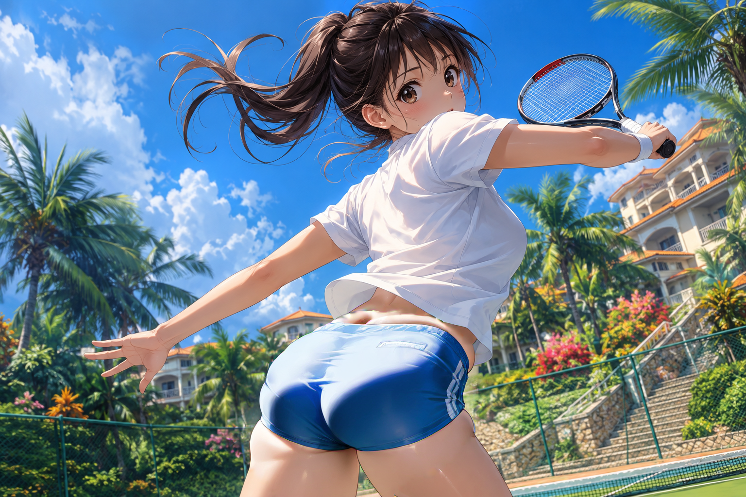 リゾートでするテニス