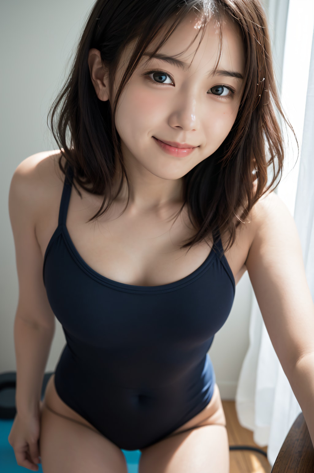 スクール水著のジムトレーナー
