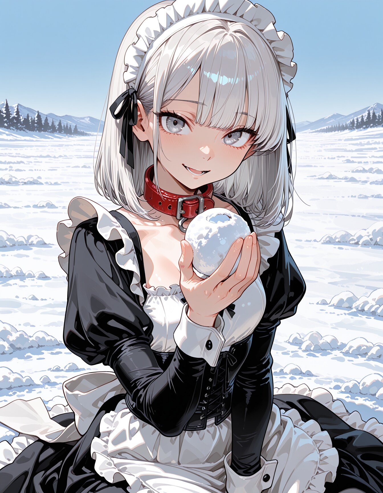 暑すぎるのでいっそ真冬の銀髪メイドちゃん
