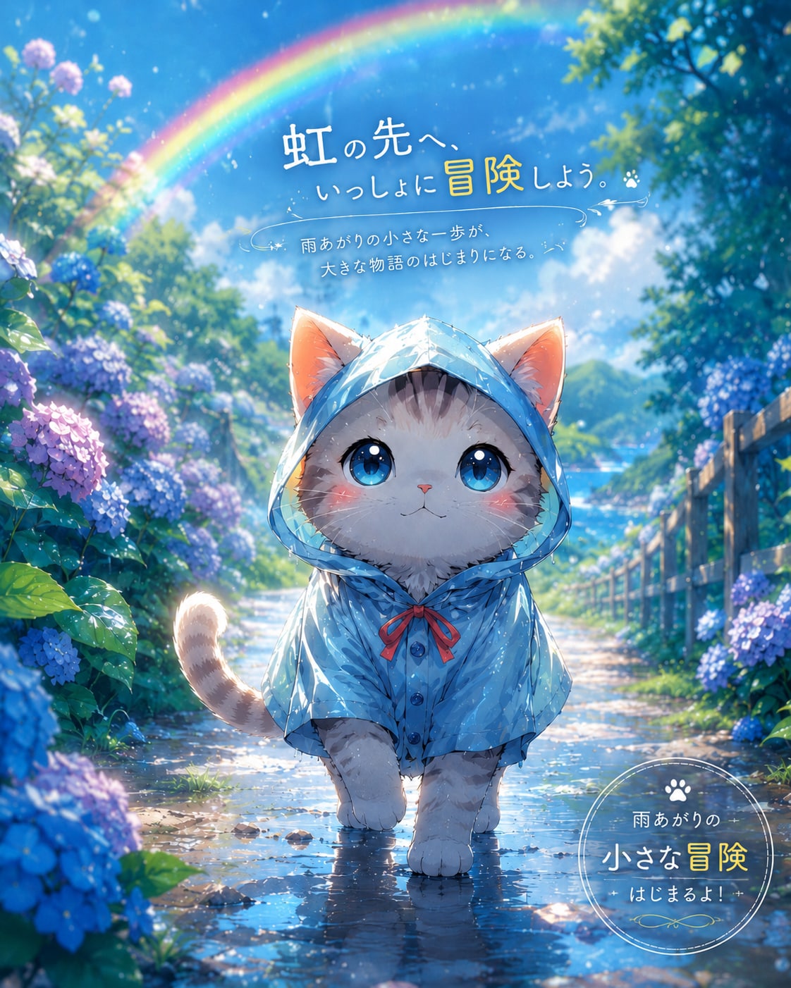 虹の先へ、にゃん歩