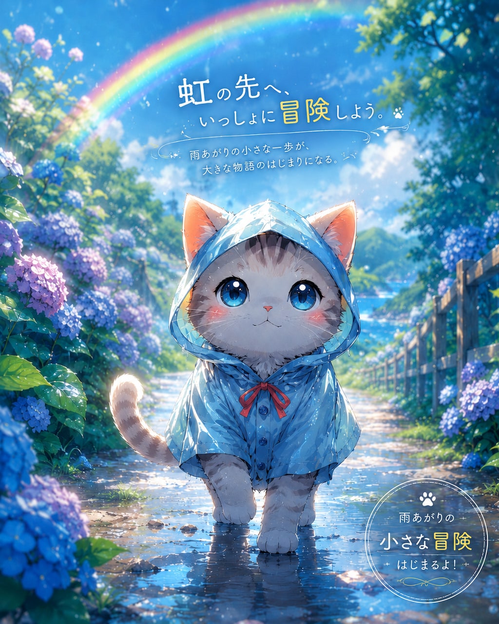 虹の先へ、にゃん歩