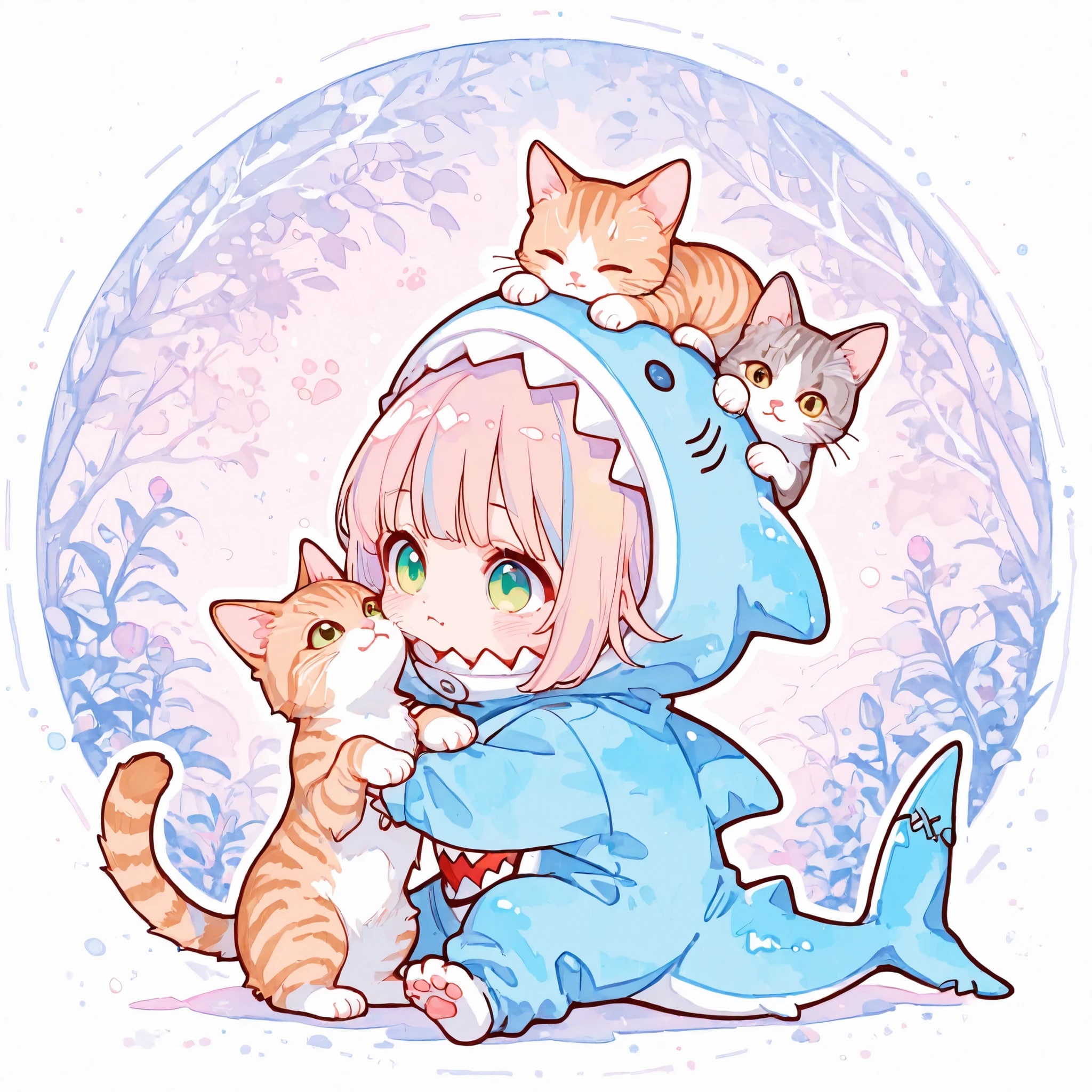 サメとにゃんこ | の人気AIイラスト・グラビア