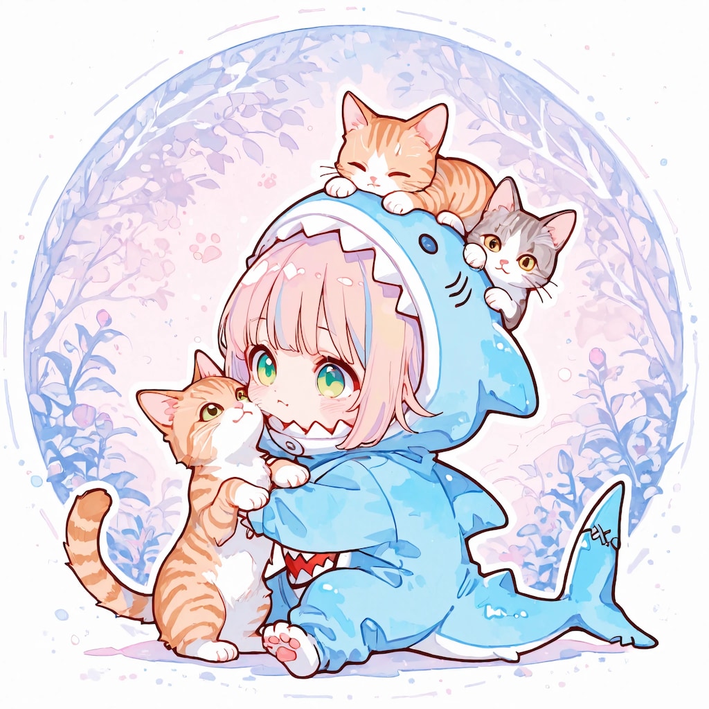 サメとにゃんこ