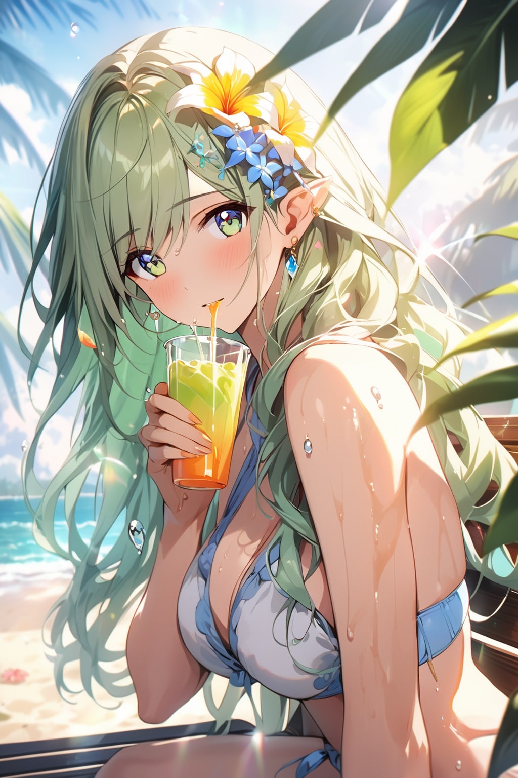 夏のビーチで一休み