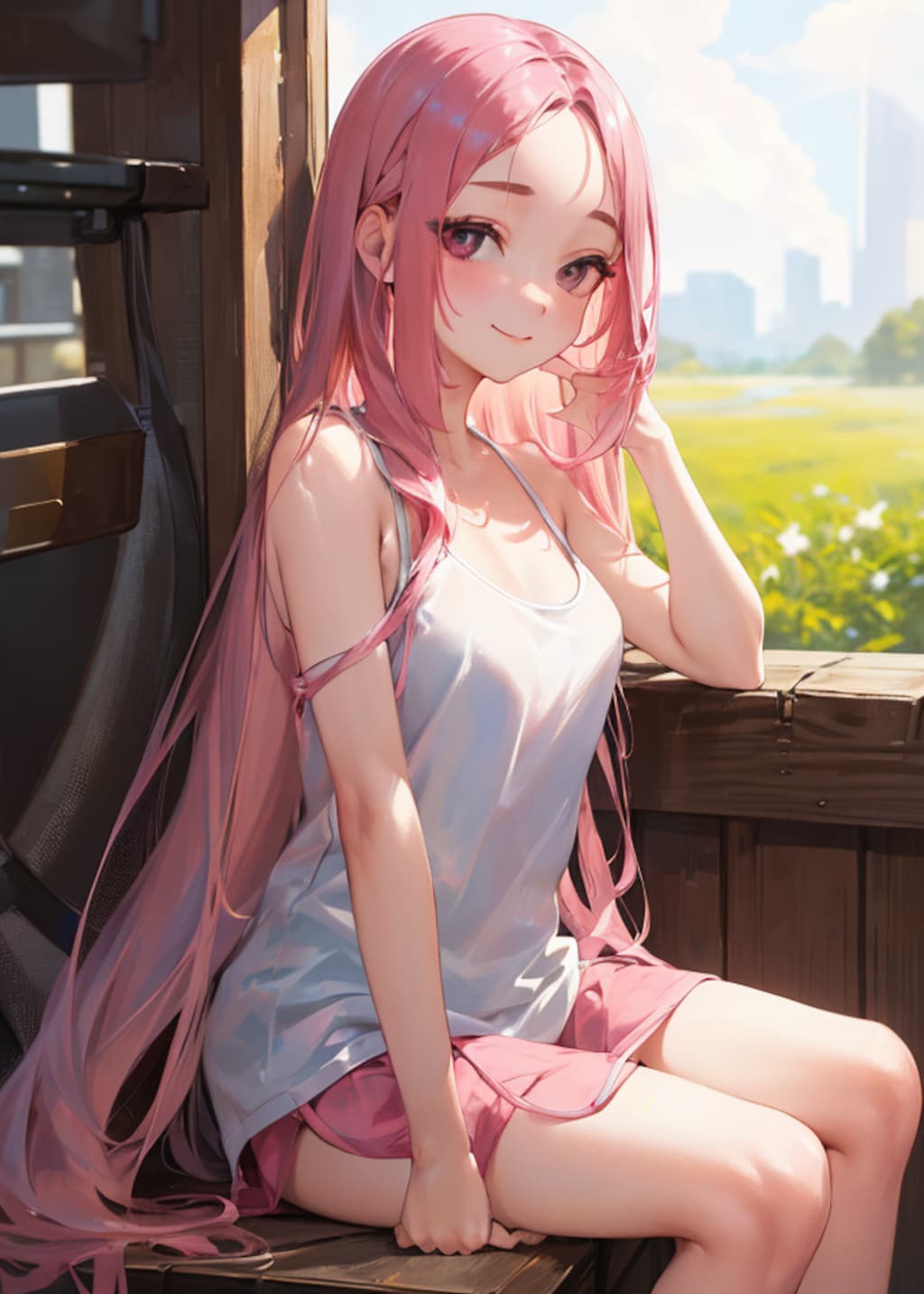 ピンク髪和歌月