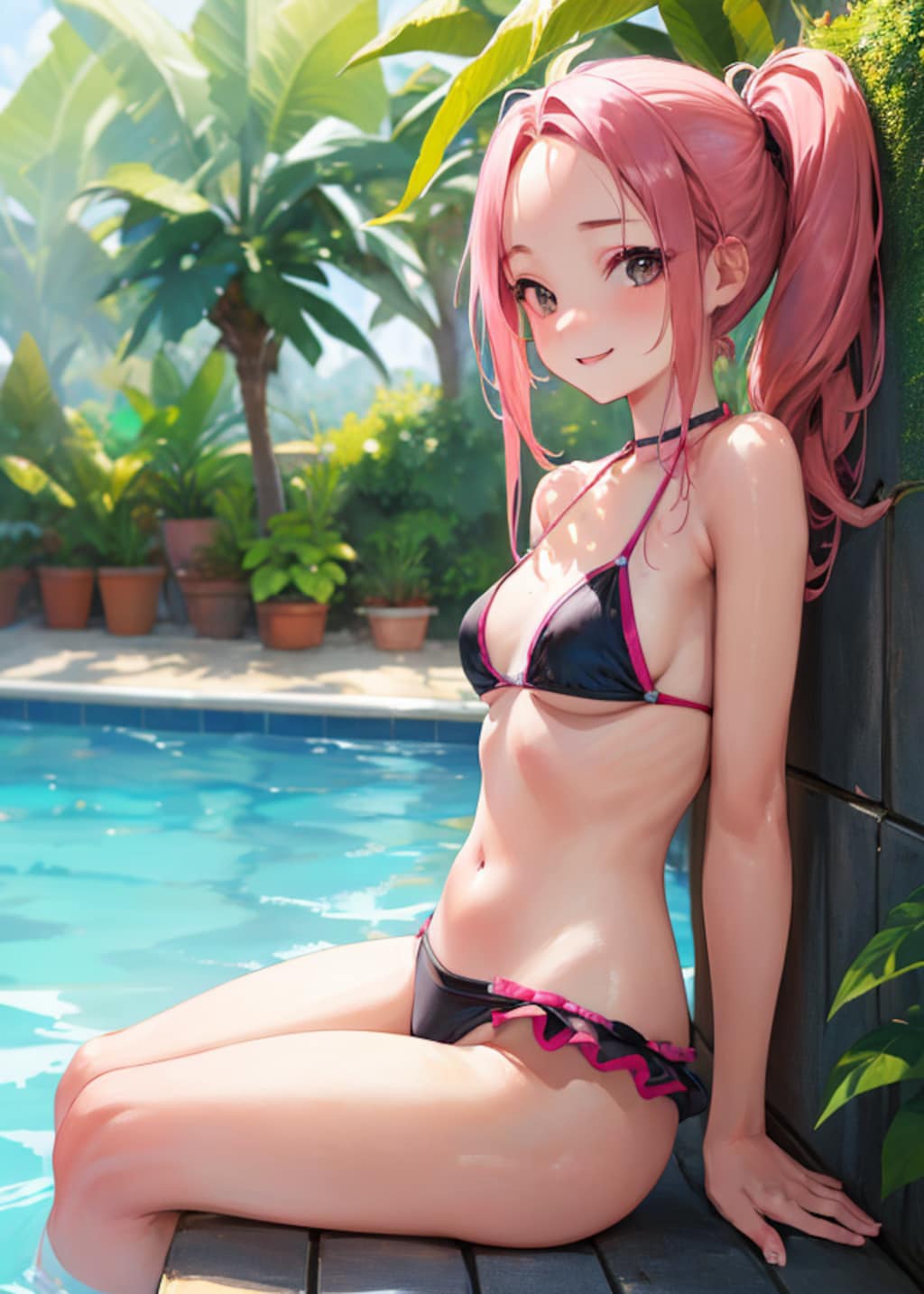 ピンク髪和歌月