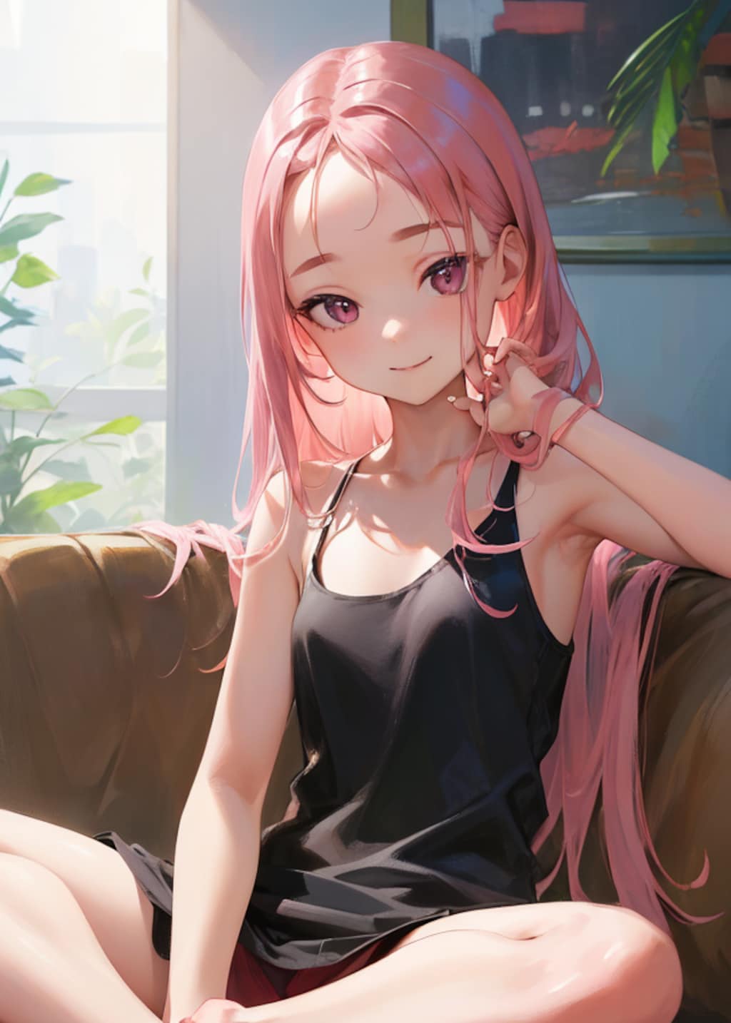 ピンク髪和歌月