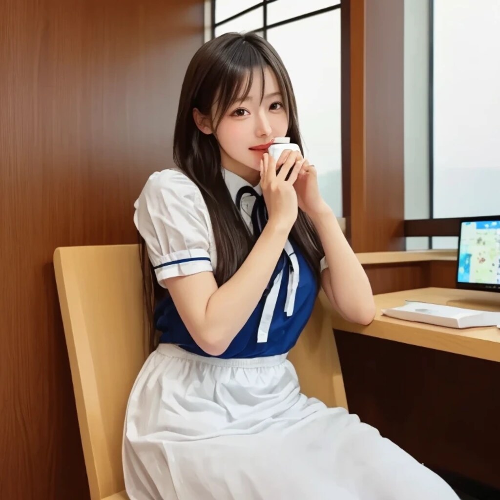 黒髪ロングで漫画喫茶の美女４５