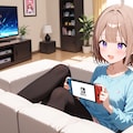 ゲームをしているお姉さん 2枚目