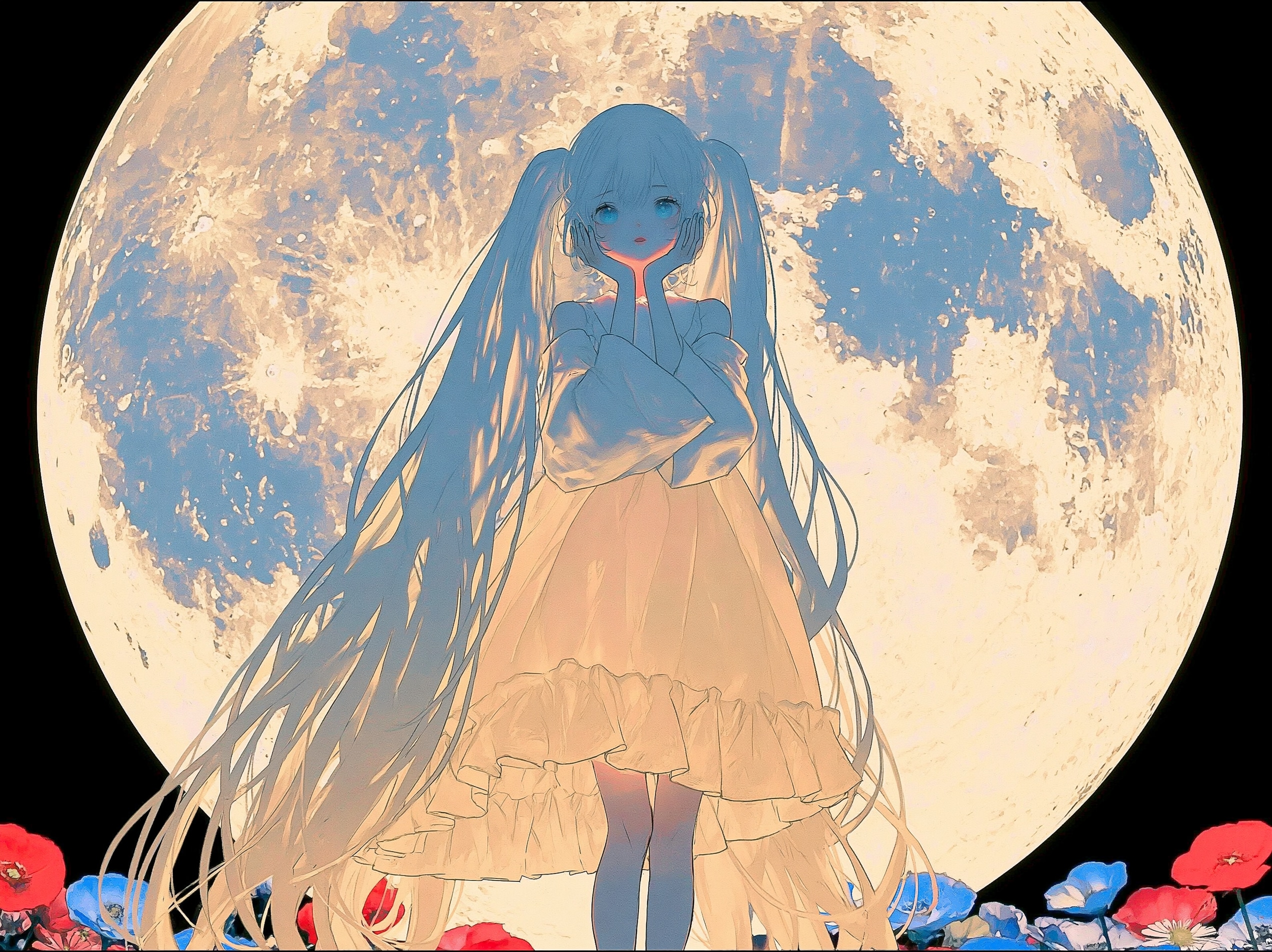 月とアネモネ | の人気AIイラスト・グラビア