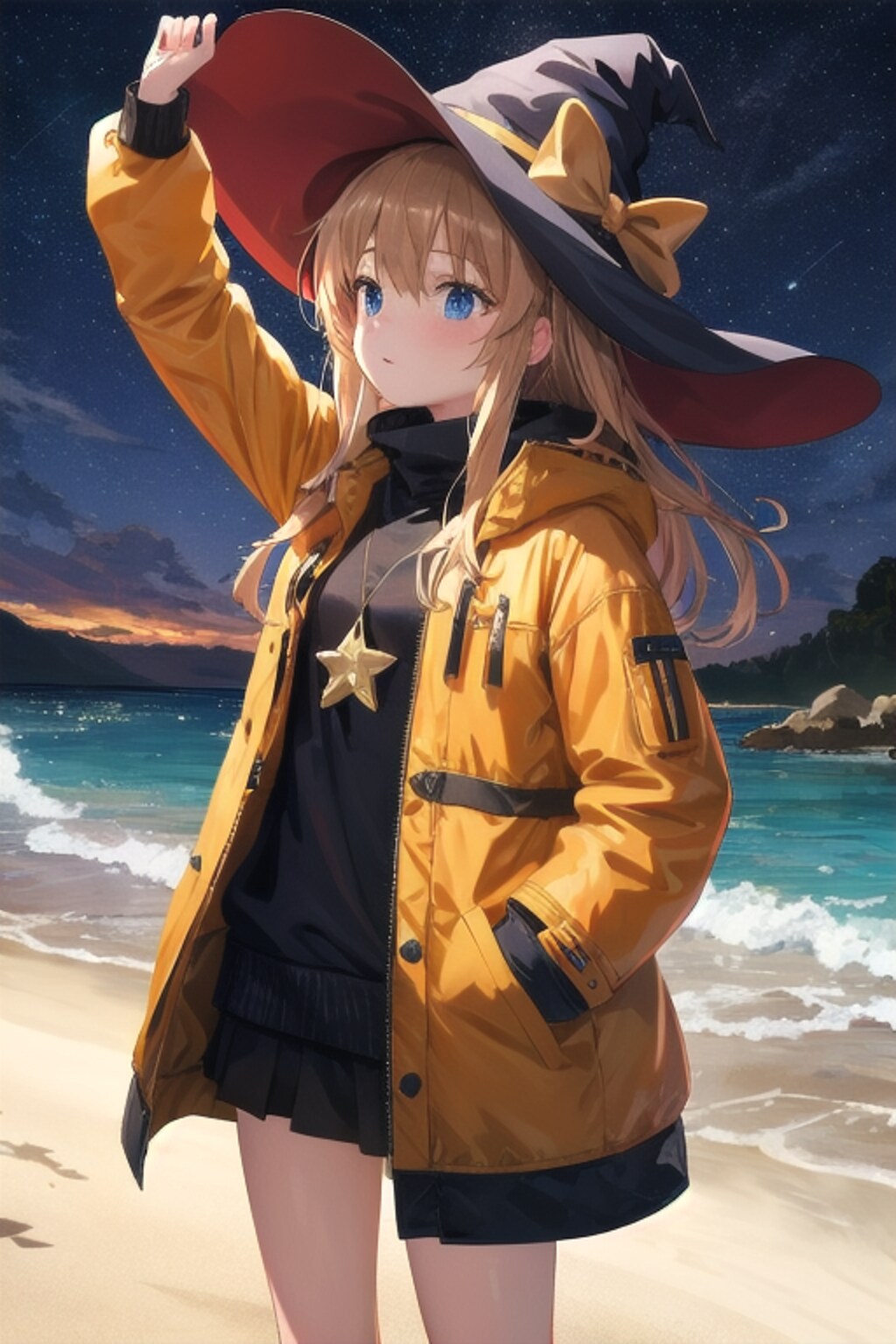 砂浜の魔女と星空