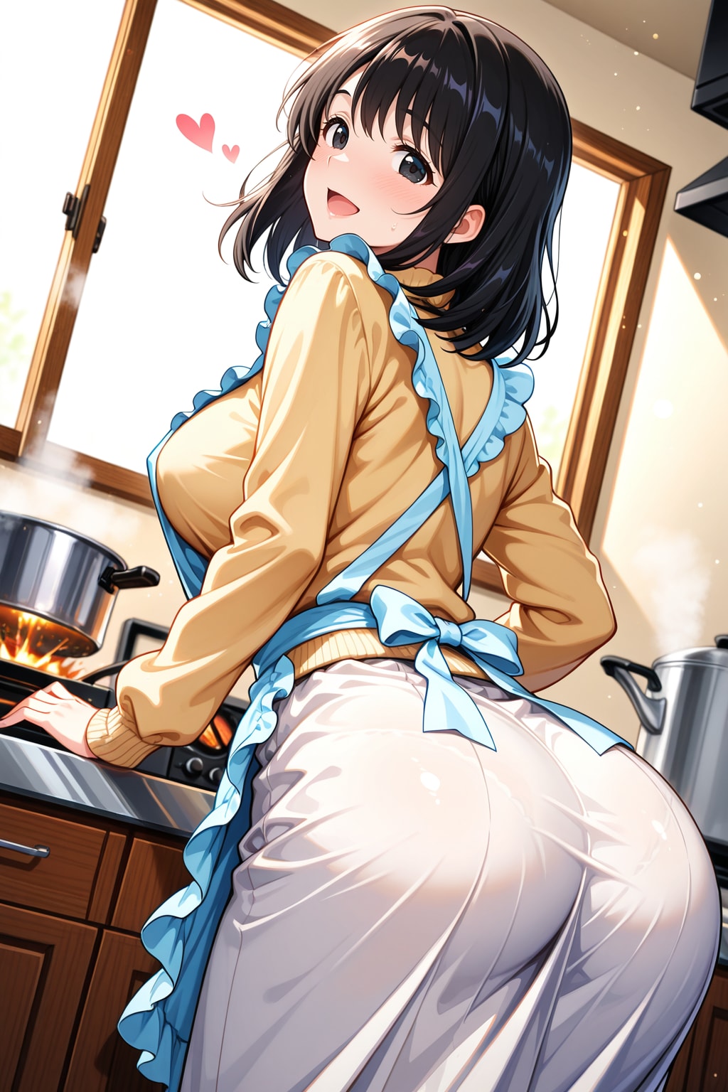 台所で舞う詩織ママンの尻