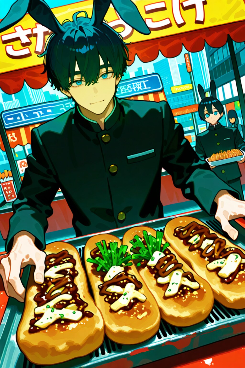 今日の焼きそばパンを１０単語で