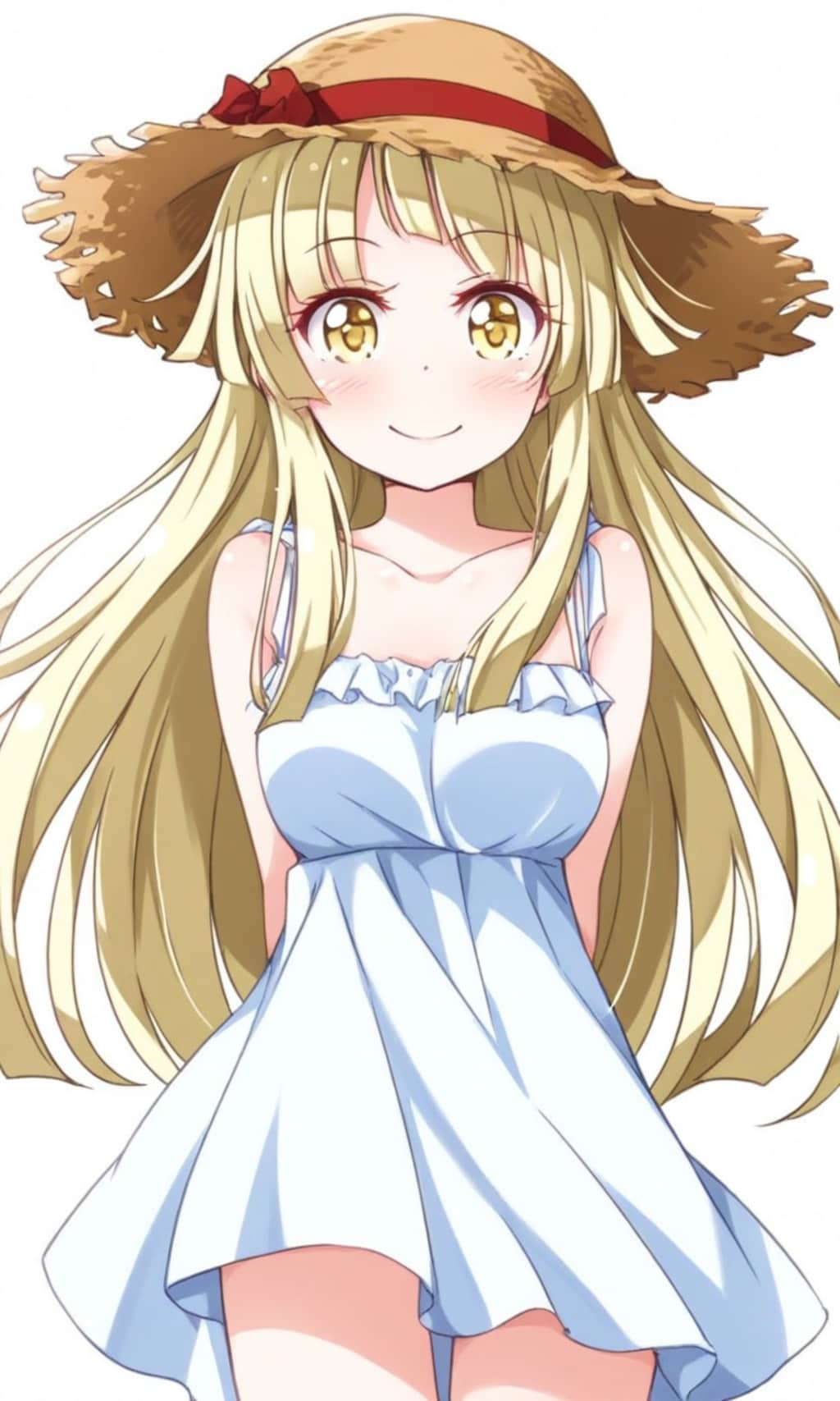 弦巻こころ 麦わら帽子とワンピース