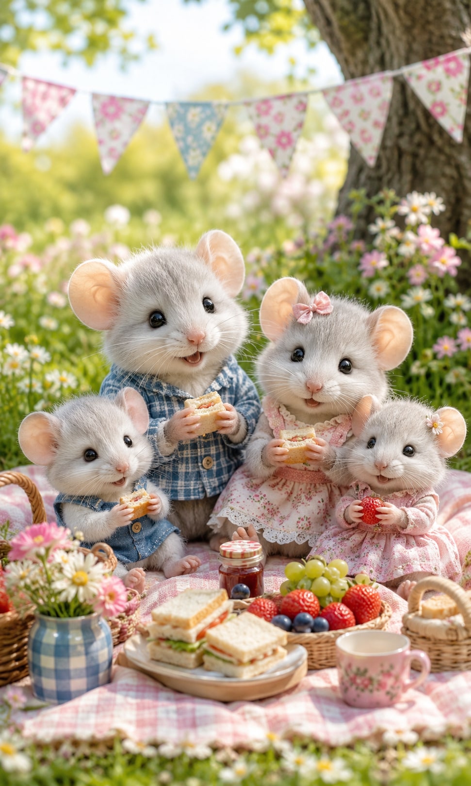 【動物】ネズミちゃん一家のピクニック🥰