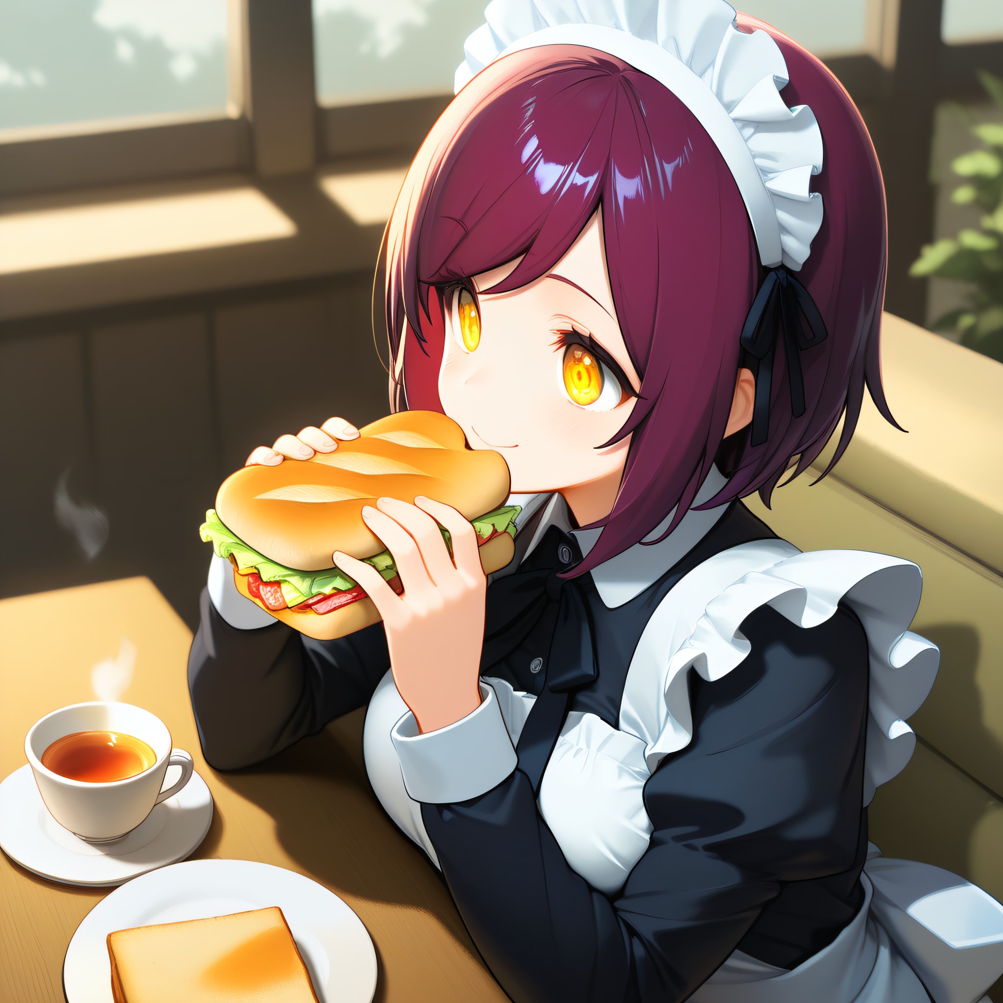 こんにちは（挨拶メイドの芽衣ちゃん） | の人気AIイラスト・グラビア